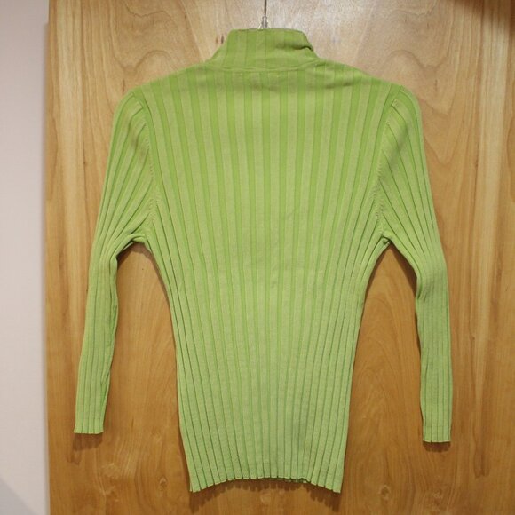 Ribbed Mockneck Silk Blend Sweater - Picture 4 of 5